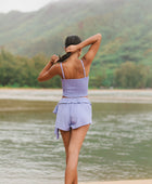 YIREH Pantai Short in Lilac - Rayon Women's Shorts (w/ Rumi Bandeau in Lilac)